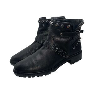 Stuart Weitzman Boots Women's Size 6 US Black‎ Leather Studded Ankle Booties